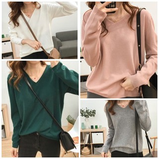 เสื้อผ้าแฟชั่นผู้หญิง เสื้อผ้าไหมพรมแขนยาว ผ้านิ่มมากกก