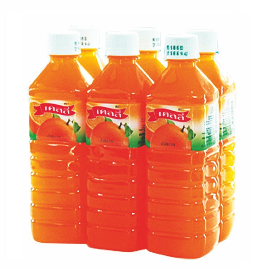 ของอร่อย KELLY ORANGE เคลลี่ น้ำส้ม25% ขนาด 450ml ยกแพ็ค 6ขวด น้ำเปล่าและน้ำผลไม้ porn__shop