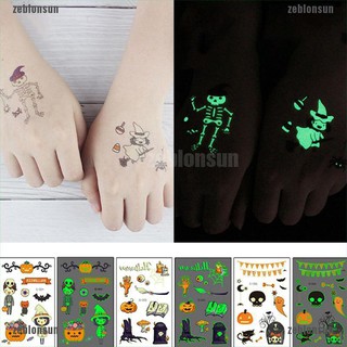 @sun# สติกเกอร์รอยสักเรืองแสง สําหรับฮาโลวีน