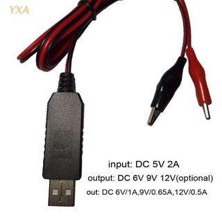 Yxa Dc 5V Boost To Dc 6V 9V 12V Usb อะแดปเตอร์แปลงสายเคเบิ้ลพาวเวอร์ซัพพลายพร้อมคลิปหนีบสําหรับมัลติมิเตอร์มีไฟ Led