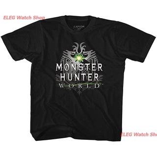 tshirtเสื้อยืดคอกลมฤดูร้อนเสื้อยืดกีฬา Monster Hunter MHW Logo Black Youth T-Shirt Tee Sports T-shirtSto4XL