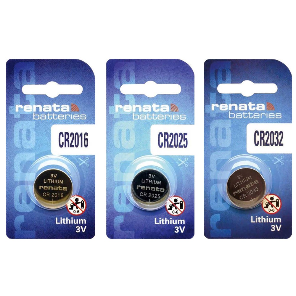 ถ่านกระดุม Renata CR2016, CR2025, CR2032 Lithium 3V แพค 1 ก้อน ของใหม่ ของแท้ สามารถออกใบกำกับภาษีได