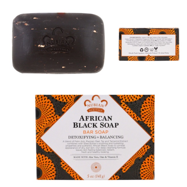 พร้อมส่ง Nubian Heritage, African Black Soap Bar 5 oz(142g)