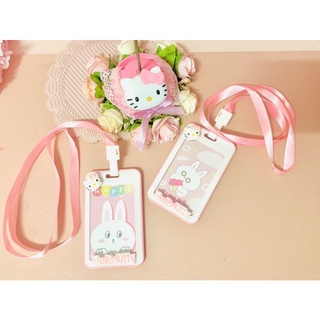 ป้ายคล้องคอบัตรพนังงานคล้องคอคิตตี้สีชมพู
