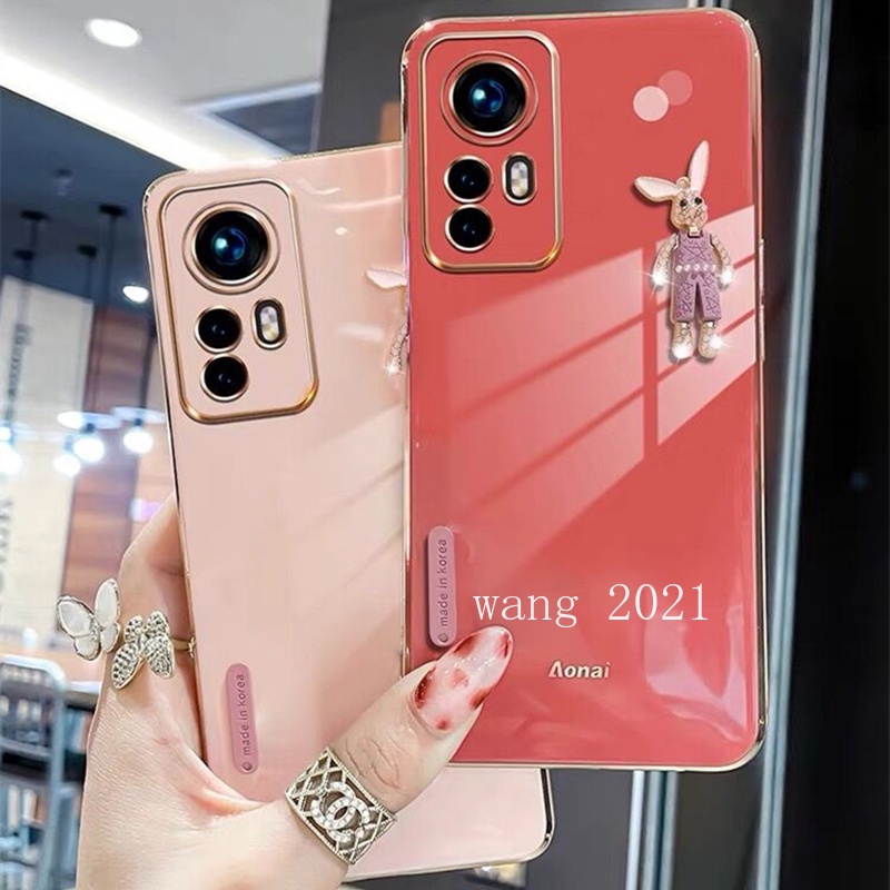 2022 New Casing Xiaomi 12T Pro 12 Lite POCO M5s C40 เคส Phone Case Straight Edge Plating with Trendy Rabbit Ultra-thin Silicone Soft Back Cover เคสโทรศัพท #8