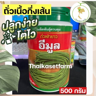 เมล็ดพันธุ์ ถั่วฝักยาวอีมูล ตรา เสือดาวขนาด500 กรัม ดกทนโรคขายดี☘️