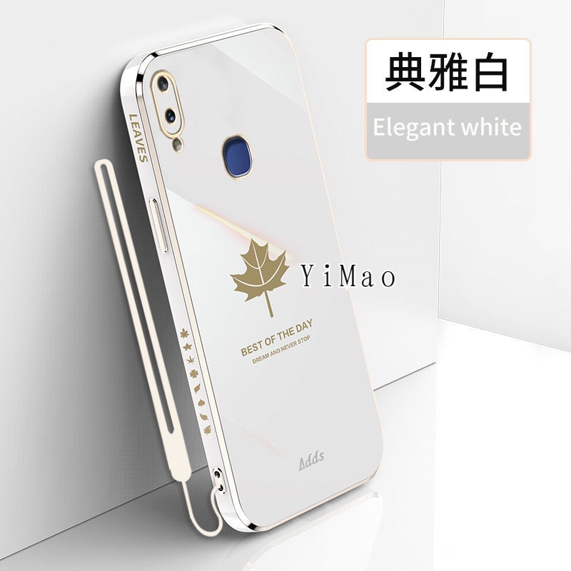 เคสโทรศัพท์มือถือ ลายใบเมเปิ้ล พร้อมสายคล้อง สําหรับ VIVO 1806 Case 1723 1726 1725 1727 1730 1804 1807 1810 1811 1814 1815 1816 1817