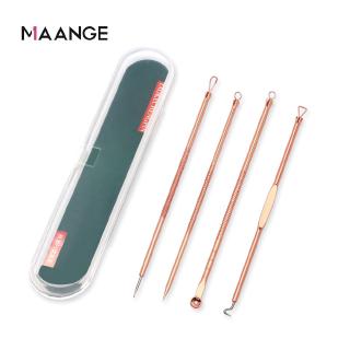 MAANGE ที่กดสิว ชุดกดสิว อุปกรณ์กดสิว สุดคุ้ม 4 ชิ้น พร้อมกล่อง Blackhead remover kit