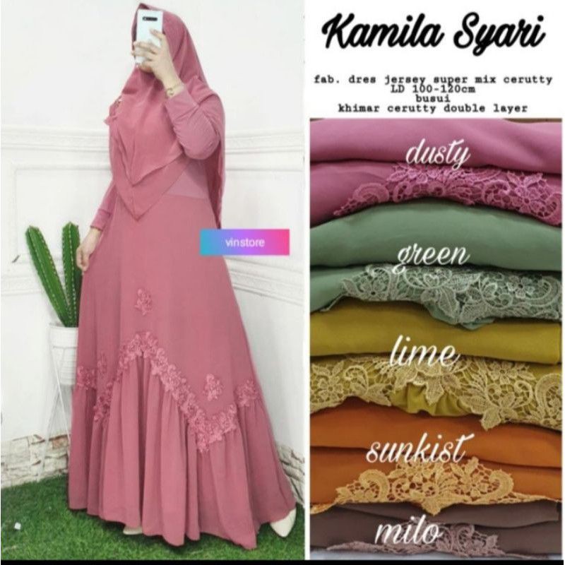 KAMILA SYARI/GAMIS CRUTY HIJAB SET