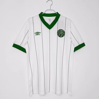 เสื้อกีฬาแขนสั้น ลายทีมชาติฟุตบอล Celtic away 1984-86 ชุดเยือน สไตล์เรโทร ไซซ์ S-2XL