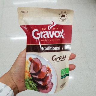 เกรวอซ์ น้ำซอสเกรวี่ น้ำซอสสำหรับราดเนื้อสัตว์และผัก Gravox Traditional Gravy 165g.