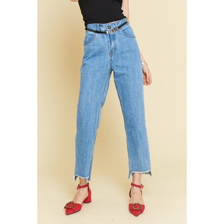 DIVA STYLISTS Japanese Casual Denim Pants กางเกงยีนส์ทรงกระบอก ตัดปลายขา