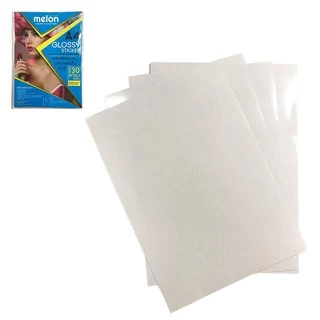 Melon Glossy Photo Sticker Paper 130G A4 (50 แผ่น) กระดาษโฟโต้ สติ๊กเกอร์ 130แกรม