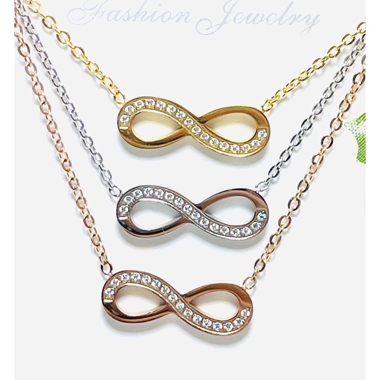 ♾สร้อยคอจี้อินฟินิตี้ Infinity stainless steel 316L สร้อยคอสแตนเลสแท้หุ้มทอง14k งานสวยน่ารักความหมาย