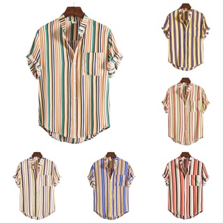 Cotton striped short-sleeved shirt Slim-fit business short-sleeved shirt