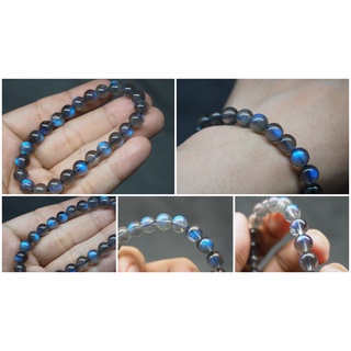 สร้อยข้อมือ ลาบาโดไลท์เหลือบน้ำเงิน ลาบาโดไลท์ labradorite