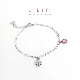 Lilith - Bloom Stainless Bracelet สร้อยข้อมือ จี้ดอกไม้