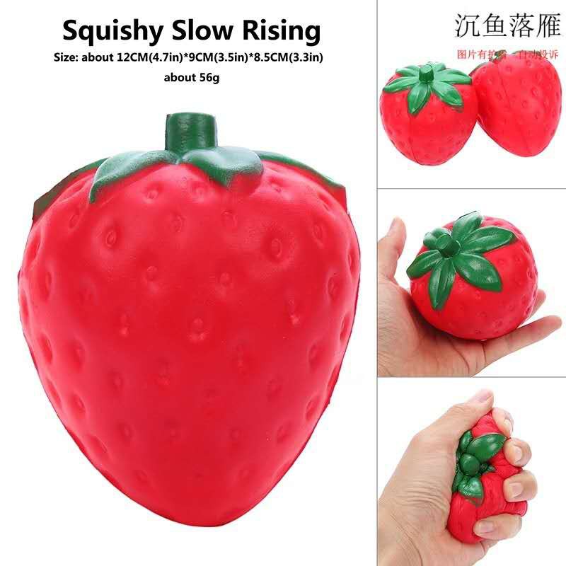 ใหม่ PU Squishy จำลองช้าเด้งสตรอเบอร์รี่ขนาดใหญ่ของเล่นบีบอัดร้อน