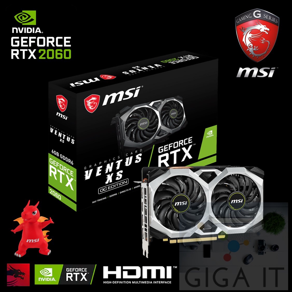 Msi Graphic Card Geforce Rtx 60 Ventus Xs 6g Oc V1 6gb Gddr6 192 Bit Dp X3 Hdmi X1 ประก นศ นย Msi 3 ป Shopee Thailand