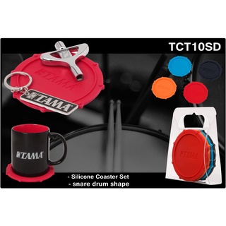 ที่รองแก้ว Tama รูปทรง snare drum วัสดุทำจาก Silicone Coaster Set 4 แผ่น รุ่น TCT10SD