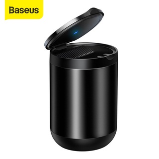 Baseus Car Ashtray LED Light Alloy Ash Tray Aluminum Cup Portable Smokeless Auto Ashtray Flame Retardant Cigarette Holder Box