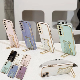 เคสโทรศัพท์มือถือ ป้องกันเลนส์ พร้อมขาตั้ง รูปหมี สําหรับ Infinix Note 12 G96 11 Pro 10 Smart 7 6 Plus 5 4 Tecno Pova 2