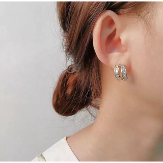 Fashion earrings ต่างหูเงินแท้925 ต่างหูแฟชั่นเกาหลีลายใหม่สุดฮิต ไม่ดำ ไม่แพ้แน่นอน งานมินิมอลน่ารักๆ (พร้อมกล่อง)