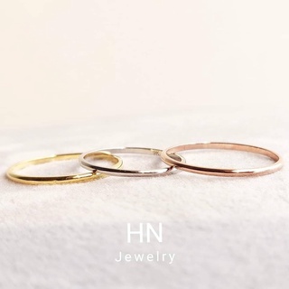 แหวนทอง ทองคำขาว พิงค์โกลด์ แท้ 9K Wedding Band, Minimalist Ring