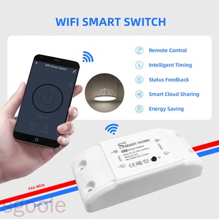 [sgoole]Tuya WiFi Smart Switch 2.4Ghz Wireless Remote Control Breaker 10A 2200W Timer Relay Switch Module