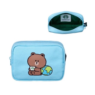 ✨️พร้อมส่ง✨️Starbucks x Line Friends Brown Earth Day Pouch