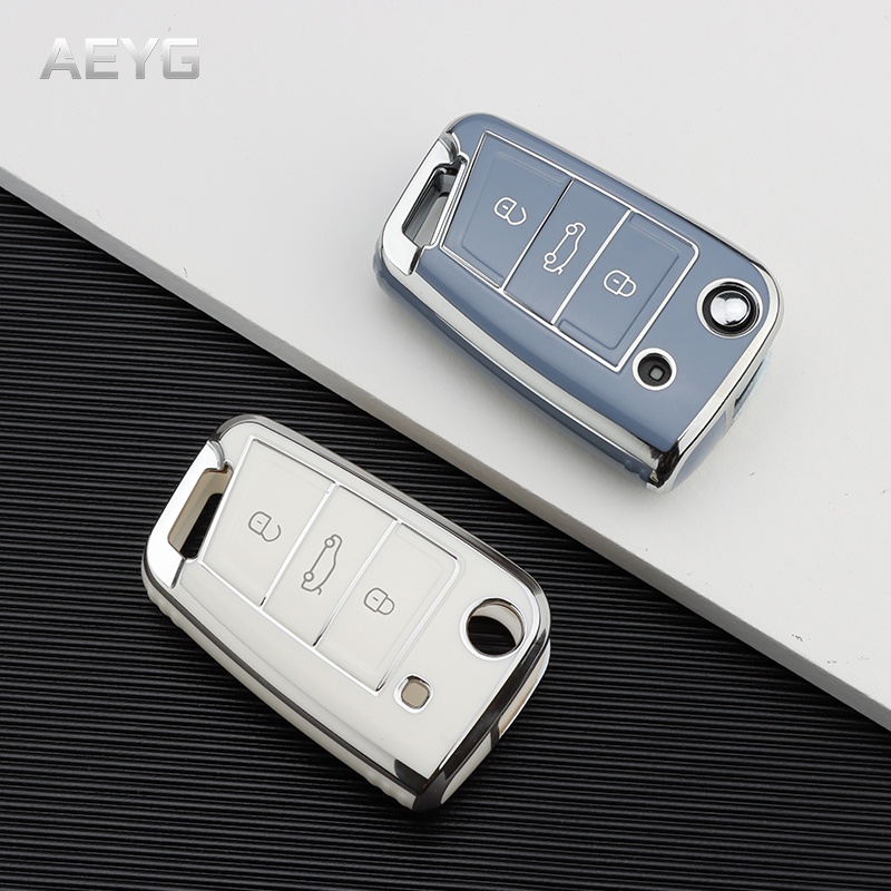 แฟชั่น TPU กุญแจรถคลุมทั้งหมด Fob สําหรับ VW Volkswagen Golf 7 MK7 Tiguan MK2 สําหรับที่นั่ง Ateca L