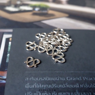 ตะขอ M เงินแท้ สำหรับห้อยจี้ ห้อยพระ ที่มีนำหนักปานกลาง ขนาด 10 มิลลิเมตร (OTR02)