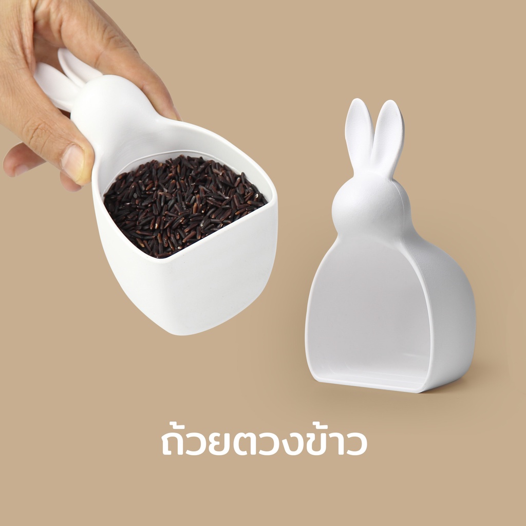 Bella bunny rice scoop ที่ตวงข้าว ถ้วยตักข้าว ดีไซน์ กระต่ายน้อย ที่ตักข้าวสาร Qualy (ควอลี่)