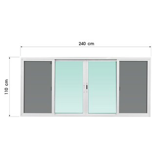 Aluminum window WINDOW F-S-S-F ONE STOP /F8 240X110CM WHITE Sash window Door window หน้าต่างอลูมิเนียม หน้าต่างAluminum