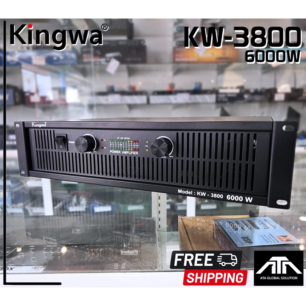 เพาเวอร์แอมป์ KINGWA KW-3800 Professional poweramplifier 6000W Impedance 4 ohm