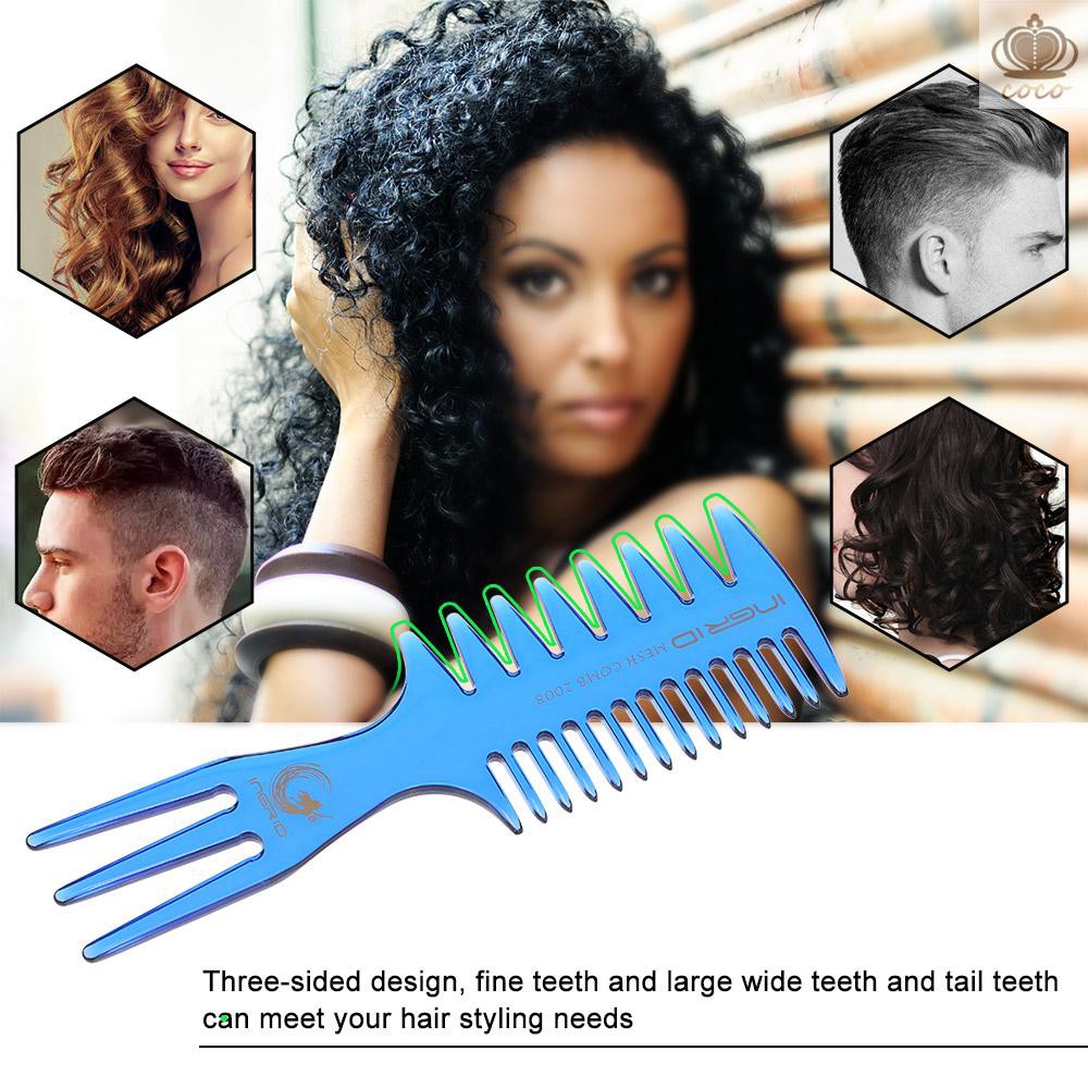 Coco Three Sided Hair Comb Insert Afro Hair Pick Comb Wide Tooth