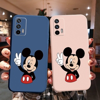 เคสโทรศัพท์มือถือซิลิโคน ขอบสี่เหลี่ยม ลายการ์ตูนมิกกี้เมาส์น่ารัก สําหรับ OPPO A16 A94 A53 A15 A12 AX7 A52 A72 A92 A74 A54 5G