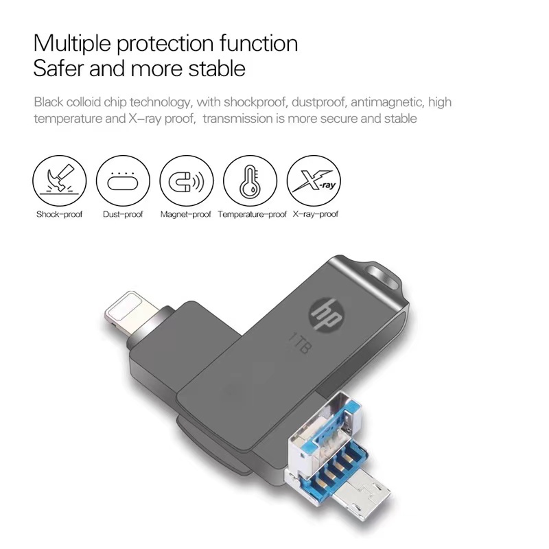 Hp แฟลชไดรฟ์ OTG โลหะ USB 1TB 32GB OTG แฟลชไดรฟ์ USB 3.0 สําหรับ ios/Android