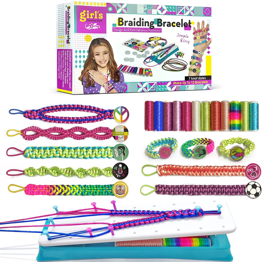 Diy สร้อยข้อมือทําชุดสําหรับสาวเครื่องประดับ Loom Braid สร้อยข้อมือ Maker Craft ชุด Handmade ของเล่นสําหรับสาวของขวัญ