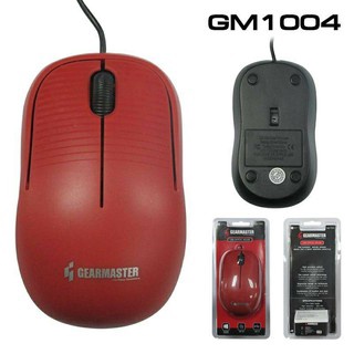 GEARMASTER เม้าส์ มีสาย รุ่น GM-1004 Red Optical Mouse USB สีแดง แท้