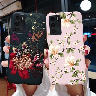 Oppo A16 A16s A16k Reno6 Z 5G เคสโทรศัพท์ ลายดอกไม้ สวยงาม สีลูกกวาด ซิลิโคนนิ่ม TPU เคส