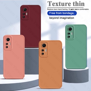 เคสโทรศัพท์มือถือ ซิลิโคนนิ่ม ผิวด้าน ป้องกันกล้อง สีพื้น สําหรับ Xiaomi 12 11T 10T 12T Pro Mi 11 12 Lite 5G NE