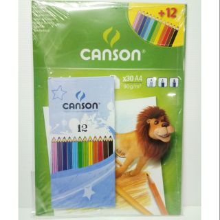 Canson สมุดสเก็ตซ์ A4 + สีไม้