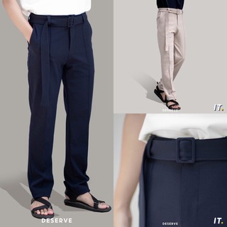 Deserve High Waist Pant - กางเกงขากระบอกเล็กพร้อมเข็มขัด by deserve