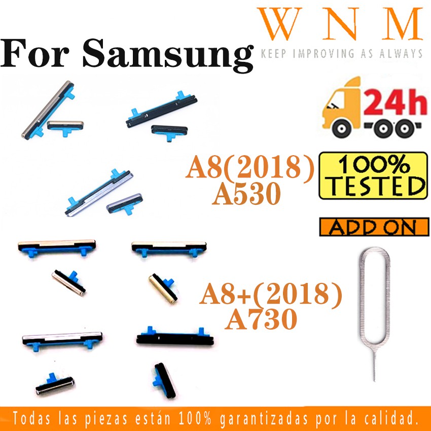 ปุ่มเปิดปิดสําหรับ Samsung Galaxy A8 Plus 2018 A530 A530F A530N A8+ A730 A730F ปุ่มเปิดปิดระดับเสียง