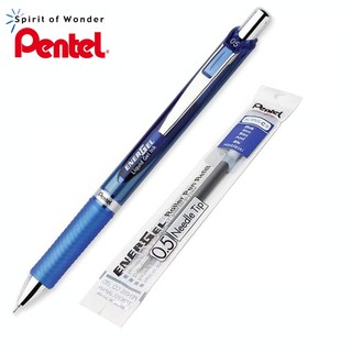 Pentel ปากกาหมึกเจล เพนเทล Energel + ไส้ปากกา 0.5mm - หมึกสีน้ำเงิน