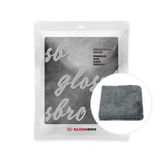 GLOSSBRO Supreme Buffing Towel, ผ้าขัดเงารถไร้ขอบถนอมสีรถรุ่น Professional Grade (40X40cm)