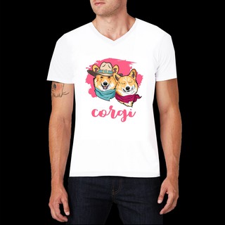 เสื้อลายหมา DF30 เสื้อยืด เสื้อยืดลายหมา สุนัขคอร์กี้ เสื้อยืดพิมพ์ลาย corgi dog T Shirt