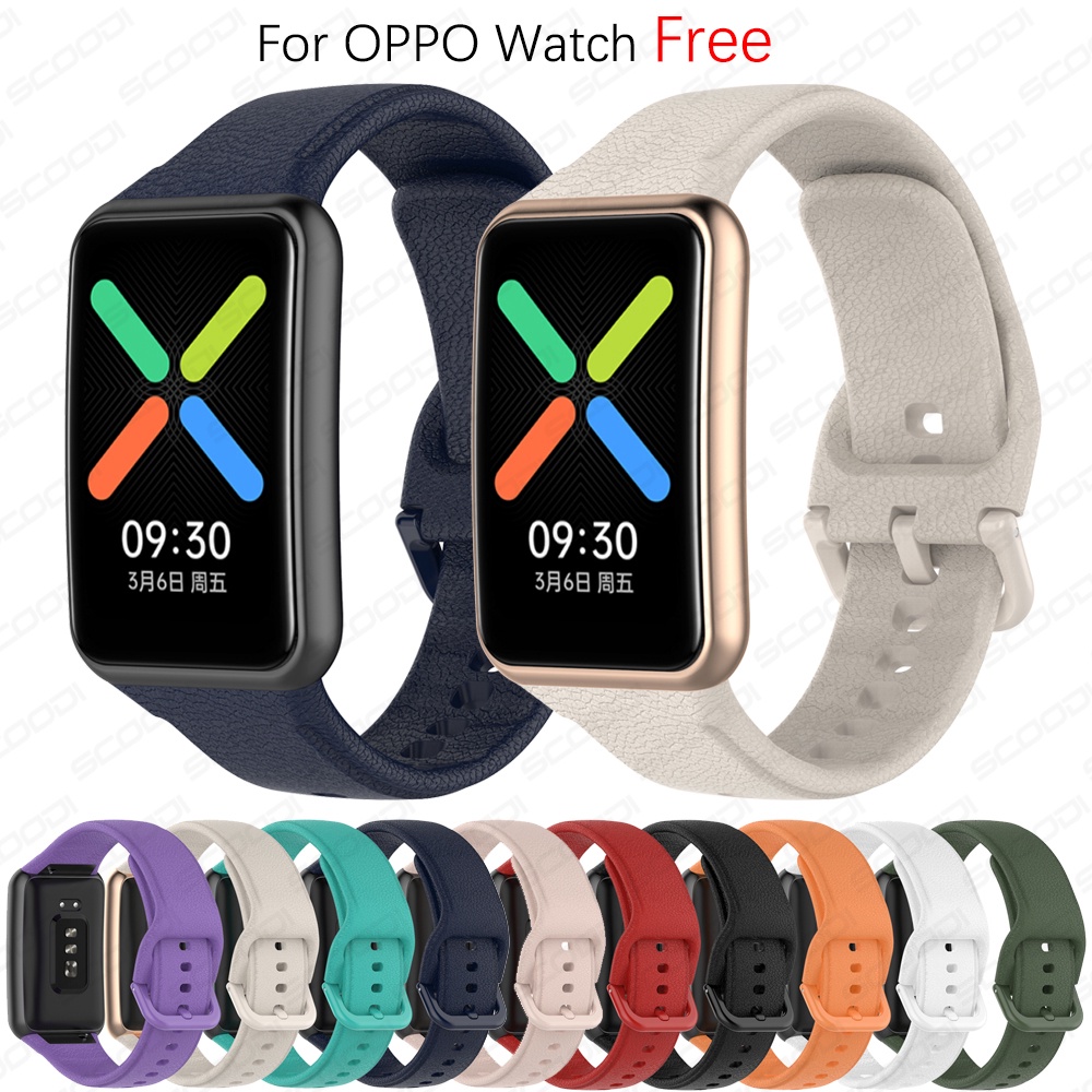สายนาฬิกาซิลิโคนอ่อนสําหรับ OPPO Watch ฟรีสร้อยข้อมือ Sport Band