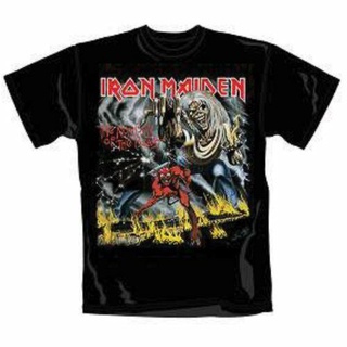 [100% Cotton] ขายดี เสื้อยืดคลาสสิก พิมพ์ลาย Iron Maiden Number of The Beast Official NOTB Eddie NMipjj60HDoeba36 สีดํา